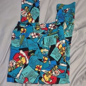 LuLaRoe Santa Christmas Holiday Print Pants Size L / XL
